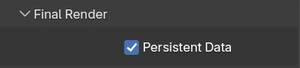 Performance panel: Persistent Data setting.