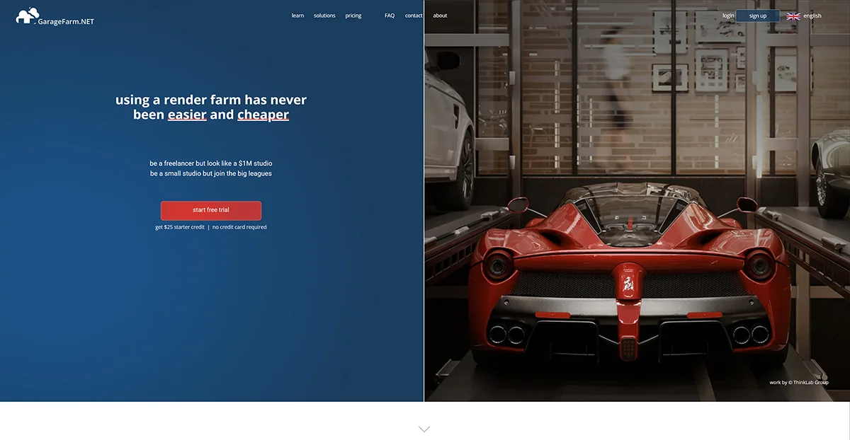 GarageFarm.NET homepage preview.