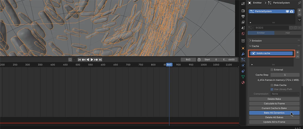 Baked Particle System dynamics.