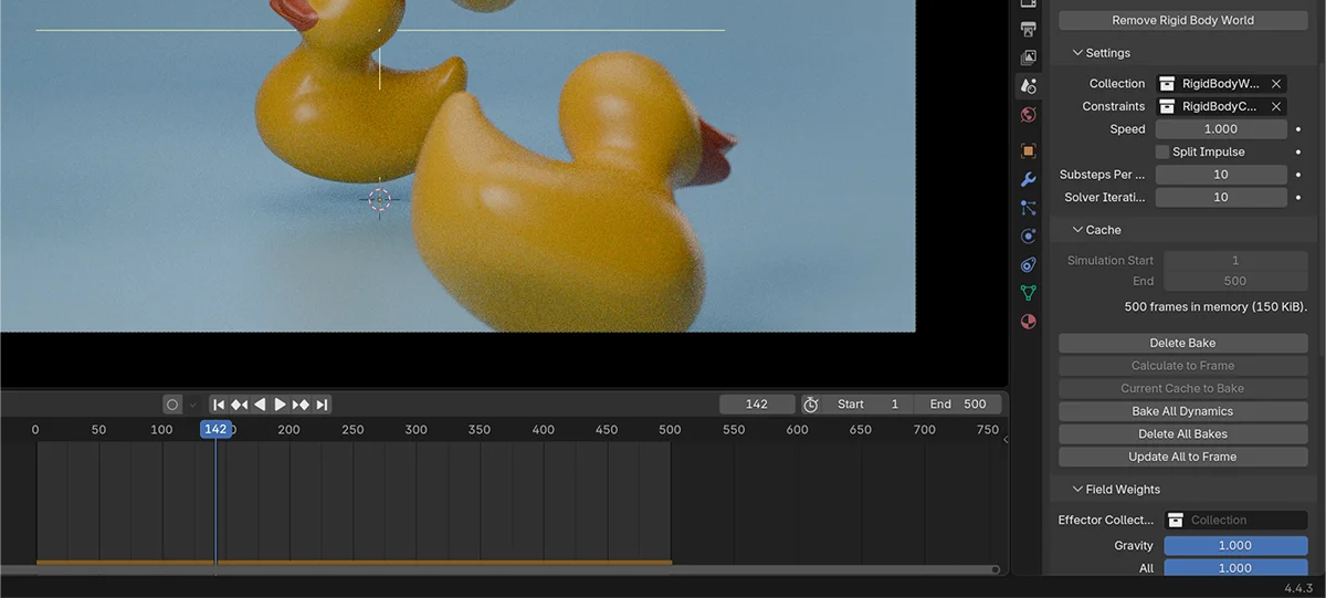 Baked Rigid Body dynamics.