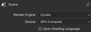 Render Properties: Device and Open Shading Language settings